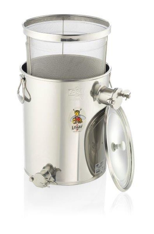 Logar Under-Extractor Straining Can with Fine Sieve, 35 kg, XL Overflow Tap