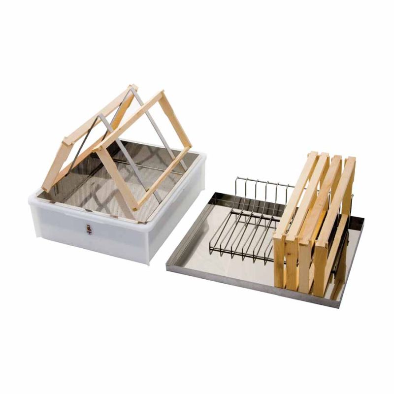 Uncapping station for 2 people with lid and frame rack – Art.-No. 8025